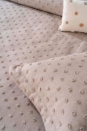 Talya Vizon Punch İşlemeli Çift Kişilik Yatak Örtüsü Takımı 4 Parça Uyku & Çeyiz Seti