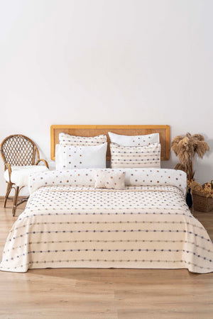 Harmony Krem Çift Kişilik Yatak Örtüsü Seti - 4 Parça Çeyiz Seti