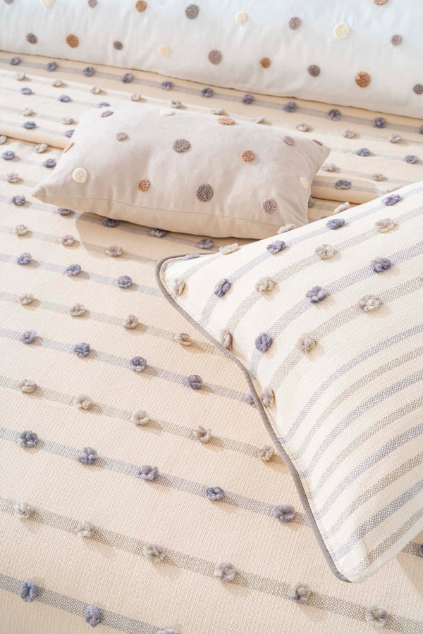 Harmony Krem Çift Kişilik Yatak Örtüsü Seti - 4 Parça Çeyiz Seti