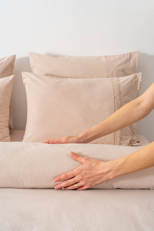 Grace Vizon Güpürlü Çift Kişilik %100 Pamuklu Nevresim Seti - 6 Parça Çeyiz Seti