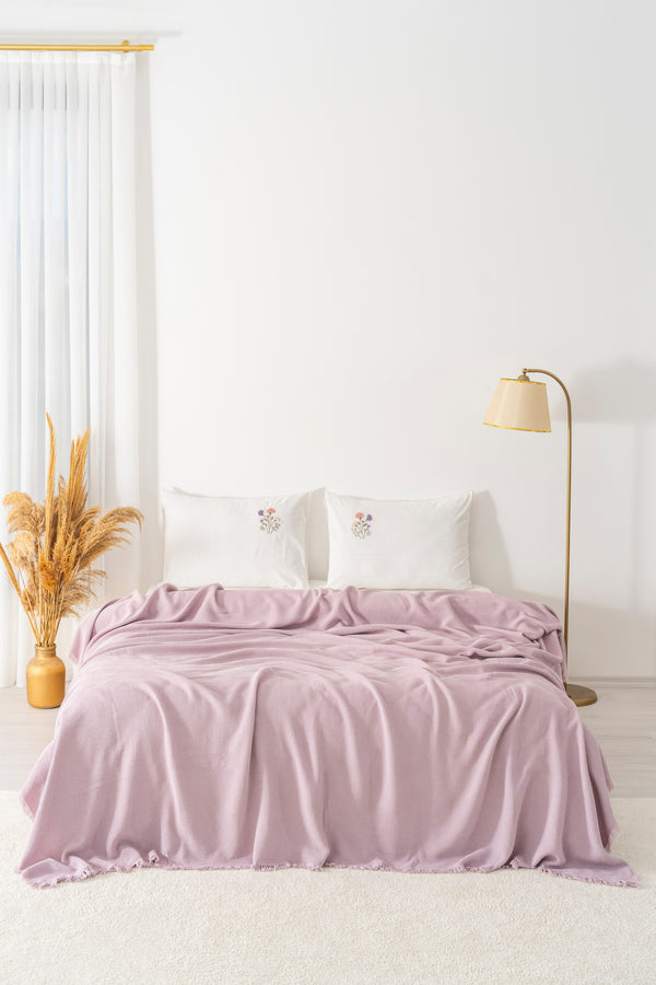 Missera Rose Nakışlı Çift Kişilik Pike Seti - 4 Parça Çeyiz Seti