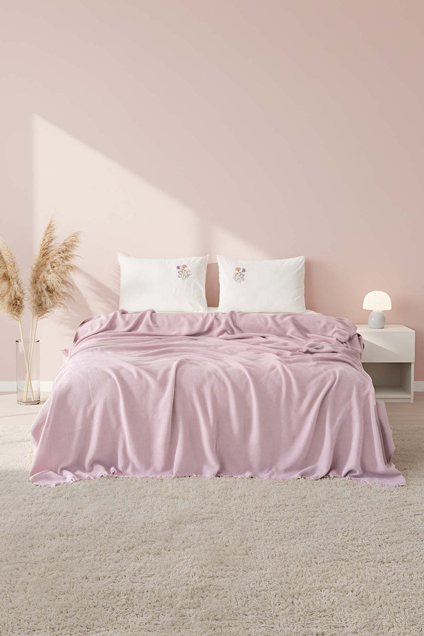 Missera Rose Nakışlı Çift Kişilik Pike Seti - 4 Parça Çeyiz Seti