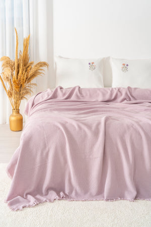 Missera Rose Nakışlı Çift Kişilik Pike Seti - 4 Parça Çeyiz Seti