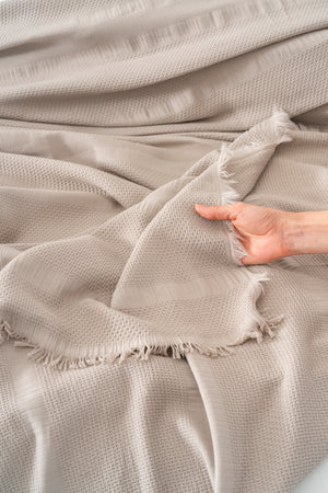 Amara Vizon Nakışlı Çift Kişilik %100 Pamuklu Nevresimli Pike Seti - 7 Parça Çeyiz Seti