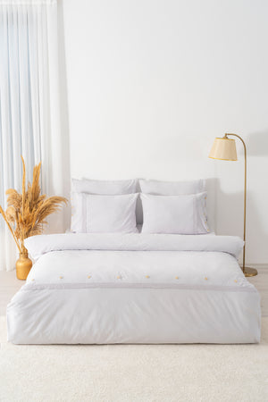 Grace Taş Güpürlü Çift Kişilik %100 Pamuklu Nevresim Seti - 6 Parça Çeyiz Seti