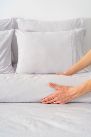 Grace Taş Güpürlü Çift Kişilik %100 Pamuklu Nevresim Seti - 6 Parça Çeyiz Seti