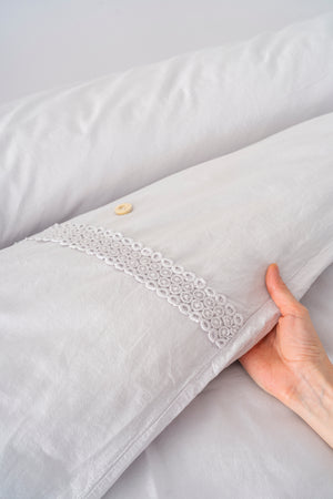 Grace Taş Güpürlü Çift Kişilik %100 Pamuklu Nevresim Seti - 6 Parça Çeyiz Seti