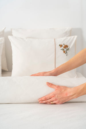 Donna Bej Nakışlı Çift Kişilik Pamuklu Nevresim Seti - 6 Parça Çeyiz Seti