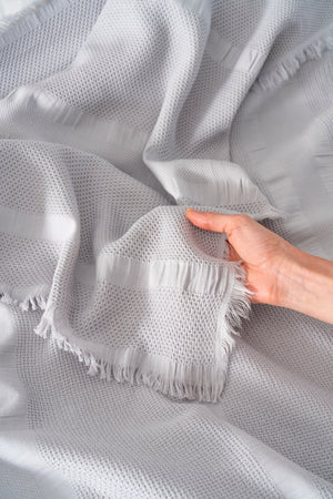 Amara Taş Nakışlı Çift Kişilik %100 Pamuklu Nevresimli Pike Seti - 7 Parça Çeyiz Seti