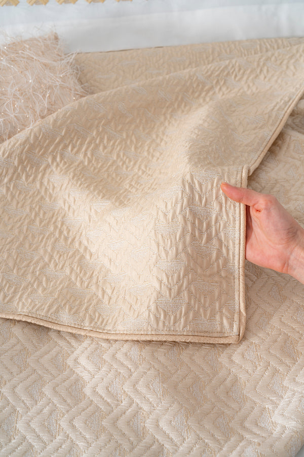 Parla Cappuccino Nakışlı Çift Kişilik Nevresimli Pike Seti - 8 Parça Çeyiz Seti