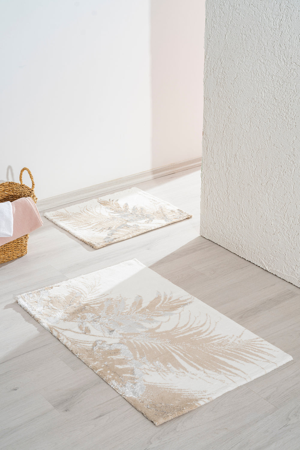 Felix Ekru 2'li Yıkanabilir Banyo & Klozet Paspas Takımı