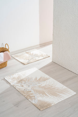 Felix Ekru 2'li Yıkanabilir Banyo & Klozet Paspas Takımı