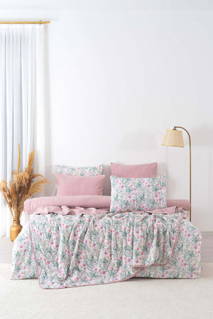 Cherie Çift Kişilik Nevresimli Pike Takımı - 7 Parça Çeyiz Seti