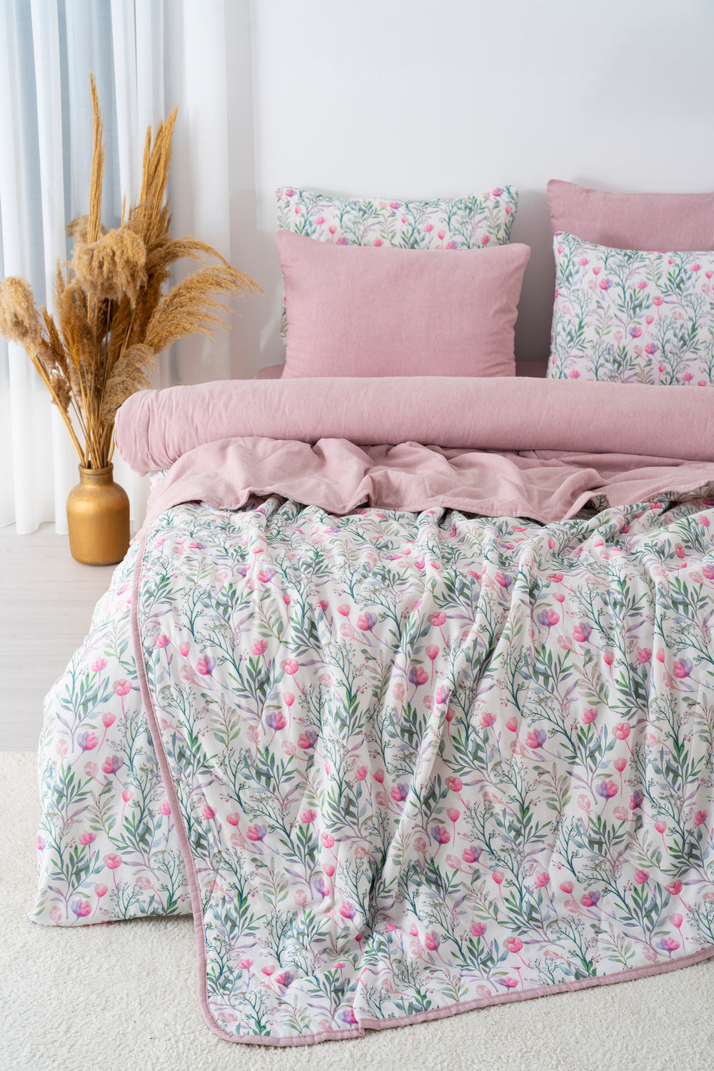 Cherie Çift Kişilik Nevresimli Pike Takımı - 7 Parça Çeyiz Seti