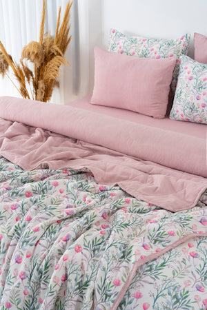 Cherie Çift Kişilik Nevresimli Pike Takımı - 7 Parça Çeyiz Seti