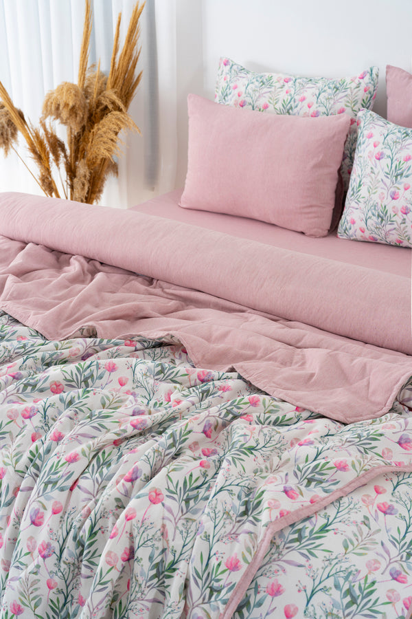 Cherie Çift Kişilik Nevresimli Pike Takımı - 7 Parça Çeyiz Seti