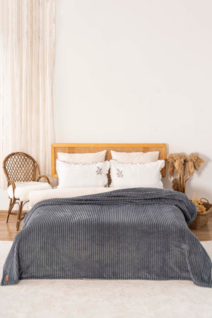 Antrasit Gloria Wellsoft Çift Kişilik Battaniye