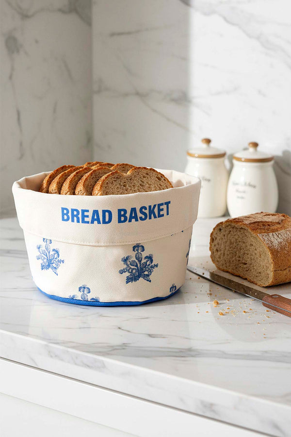 Elysian Blue Keten Ekmek Sepeti