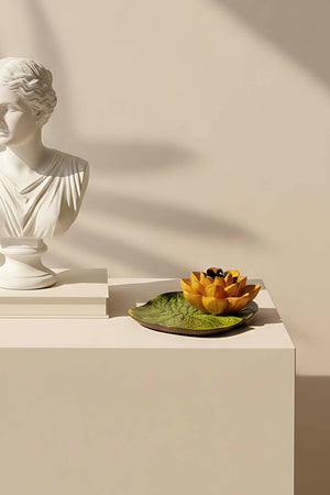 Sarı Lotus Çiçeği Dekoratif Tabak