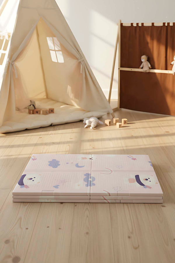 Pembe Ayı Masalı Katlanabilir Çocuk Oyun Matı - Oyun Halısı 200x130 cm