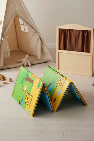 Hayvanat Bahçesi Katlanabilir Çocuk Oyun Matı - Oyun Halısı 200x130 cm