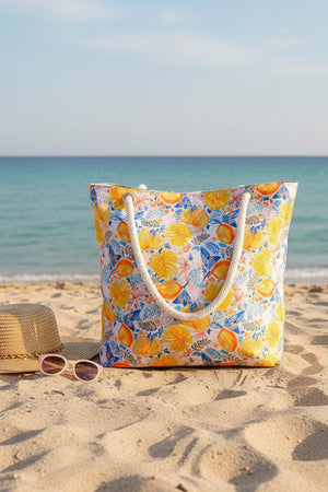 Limon Desenli Plaj Çantası