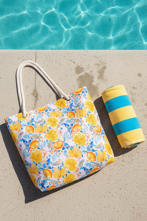 Limon Desenli Plaj Çantası