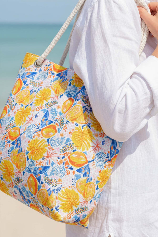 Limon Desenli Plaj Çantası