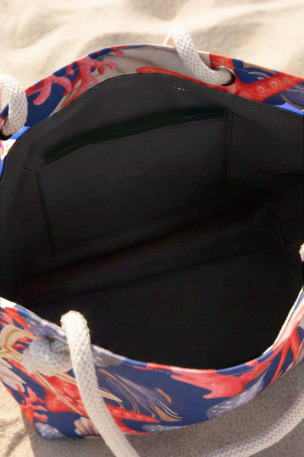 Deniz Yıldızı Kabuk Desenli Plaj Çantası