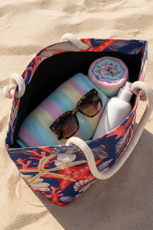 Deniz Yıldızı Kabuk Desenli Plaj Çantası