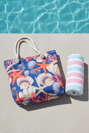 Deniz Yıldızı Kabuk Desenli Plaj Çantası