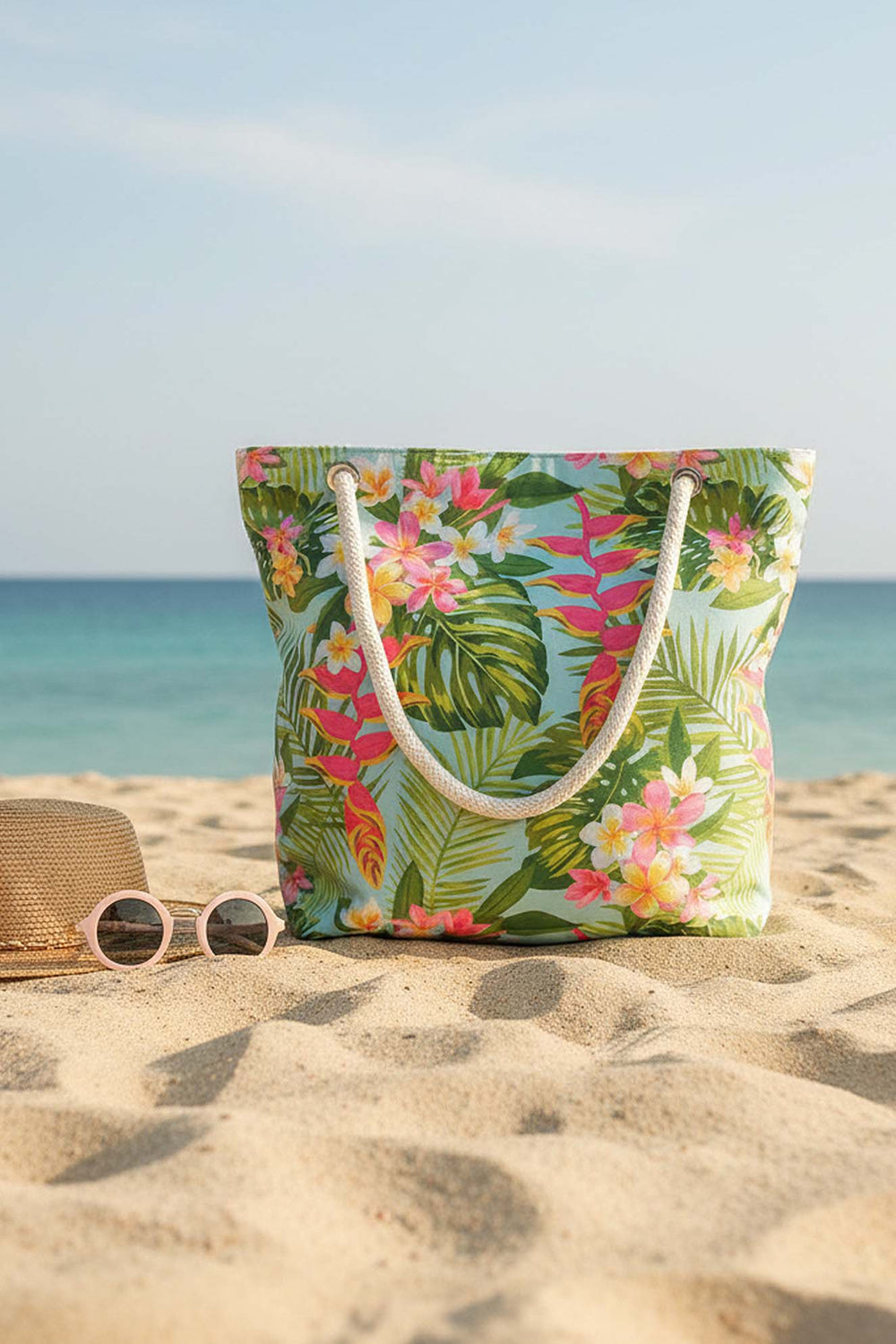 Tropik Yapraklı Plaj Çantası