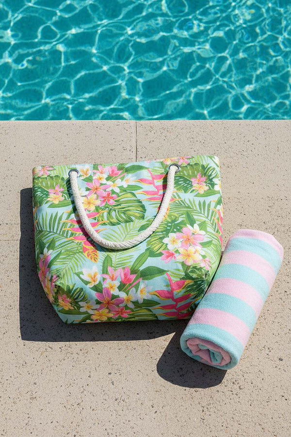 Tropik Yapraklı Plaj Çantası