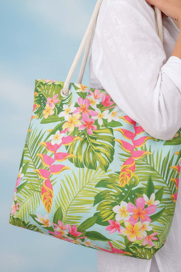 Tropik Yapraklı Plaj Çantası