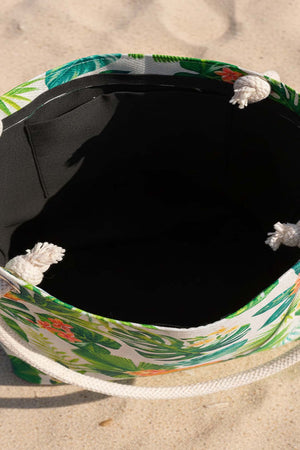 Ananas Yaprak Desenli Plaj Çantası