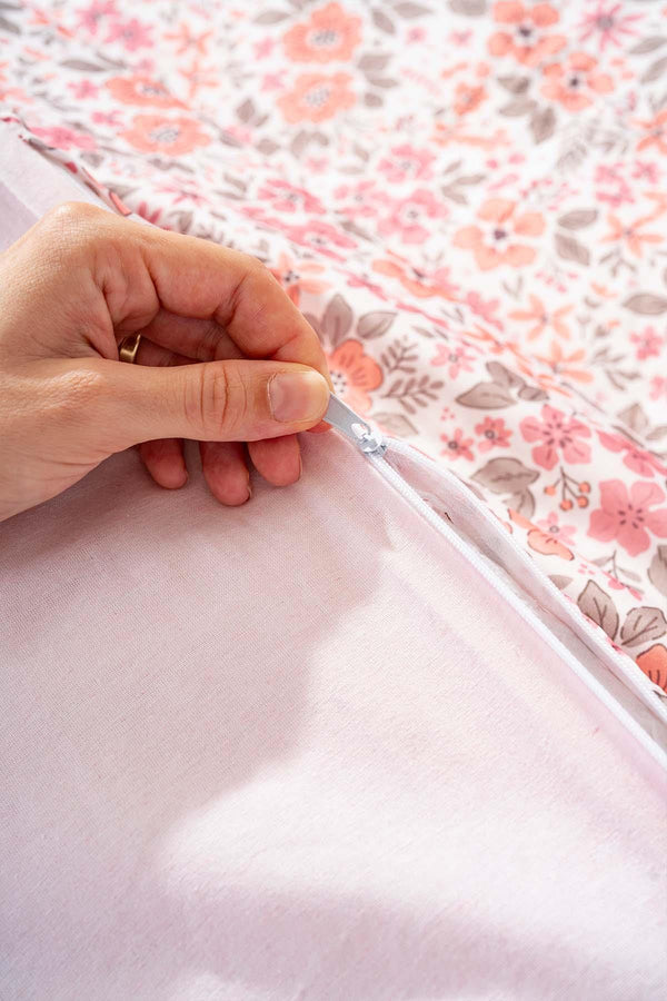 Pembe Bahar Tek Kişilik Nevresim Takımı Pamuklu