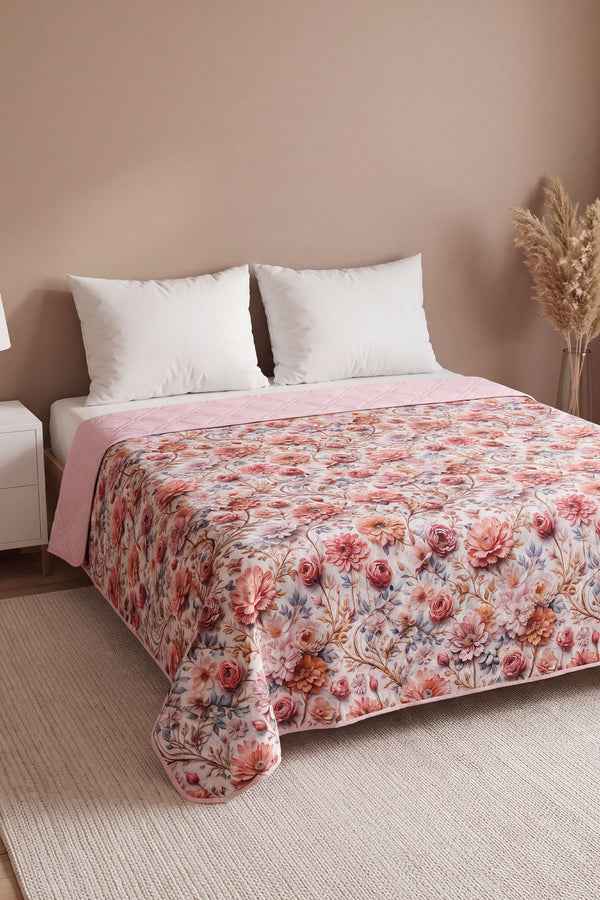 Renkli Bahçe 5D Çok Amaçlı Çift Kişilik Baskılı Pike & Yatak Örtüsü 200x220 cm