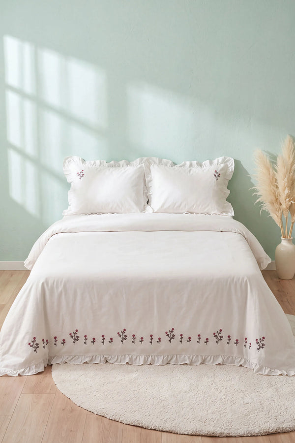 Petunia %100 Pamuklu Ranforce Çift Kişilik Nevresim Takımı – 4 Parça
