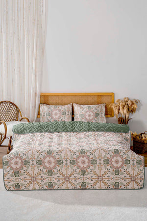 Etnik Saray Tek Kişilik Outlet Pamuklu Kapitone Pike & Yatak Örtüsü