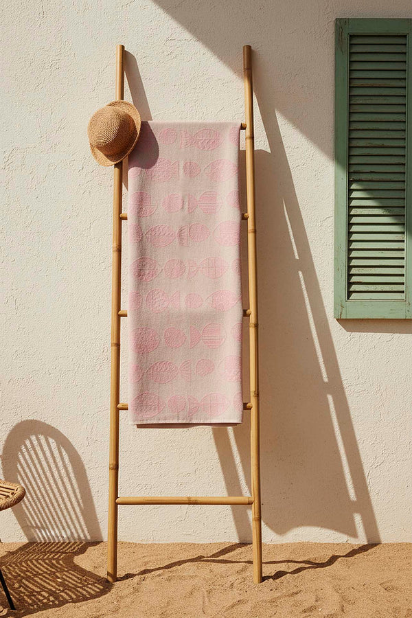 Gri Aztec %100 Pamuklu Plaj Havlusu 70x140 cm