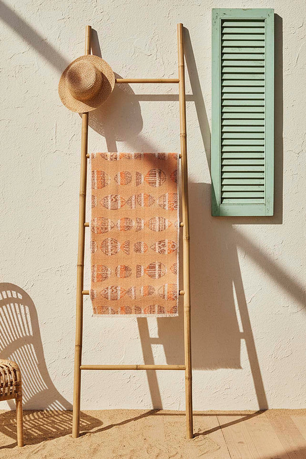 Turuncu Aztec %100 Pamuklu Plaj Havlusu 70x140 cm