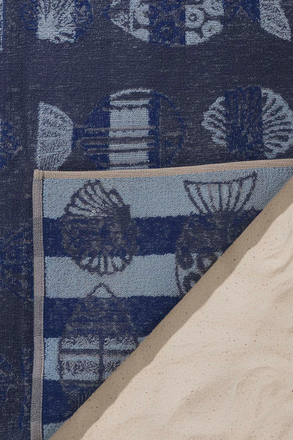 Mavi Aztec %100 Pamuklu Plaj Havlusu 70x140 cm