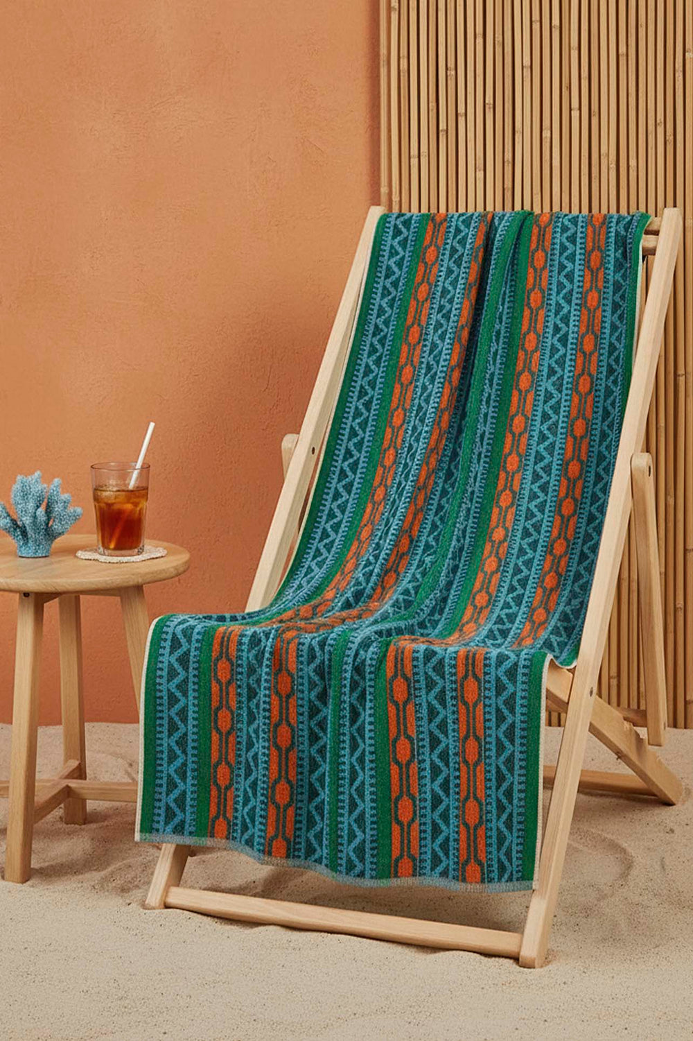 Turkuaz Sahara %100 Pamuklu Plaj Havlusu 70x140 cm