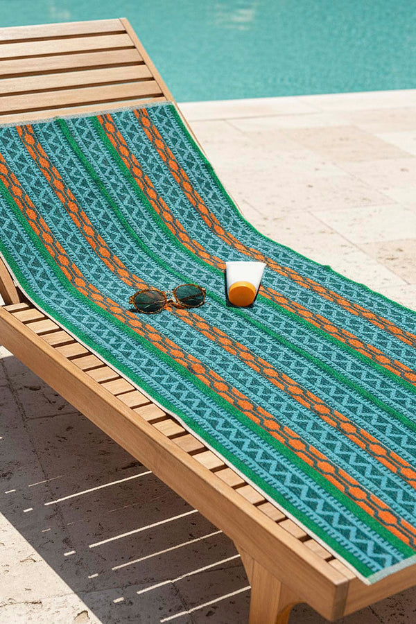 Turkuaz Sahara %100 Pamuklu Plaj Havlusu 70x140 cm