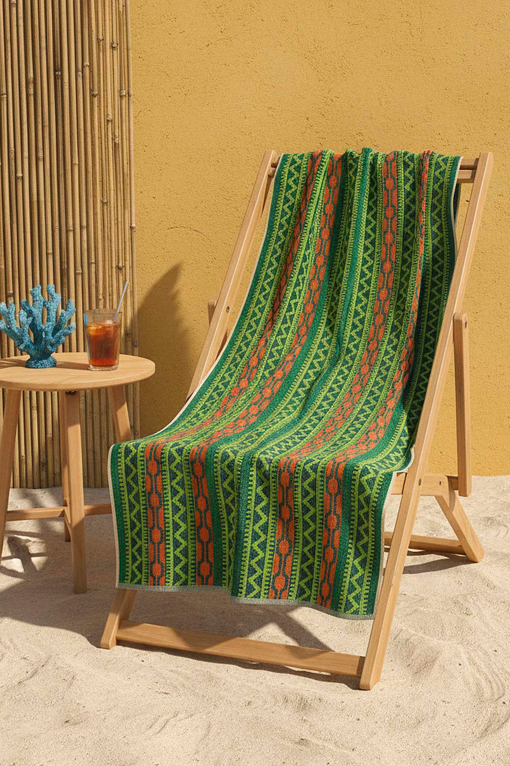 Açık Yeşil Sahara %100 Pamuklu Plaj Havlusu 70x140 cm