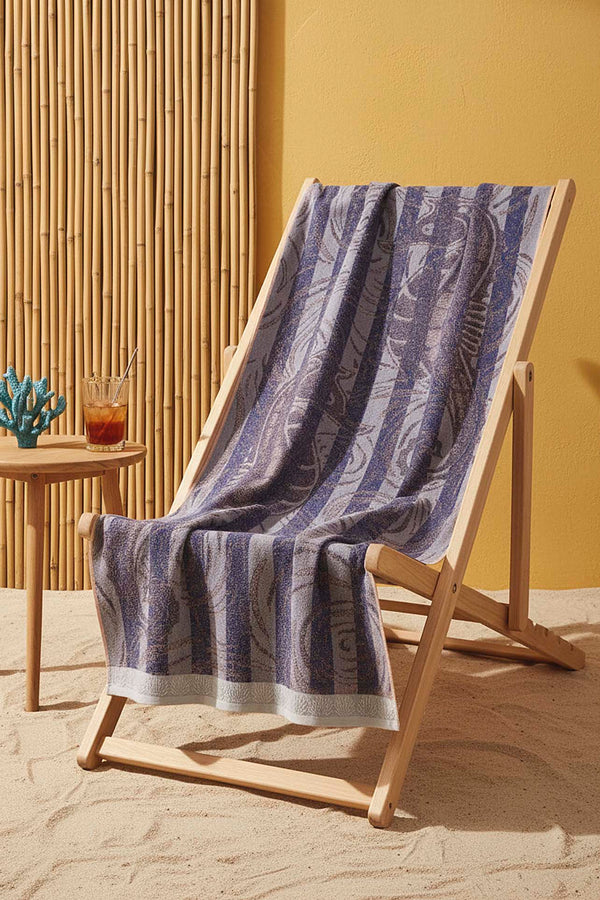 Lacivert Poseidon %100 Pamuklu Plaj Havlusu 70x140 cm