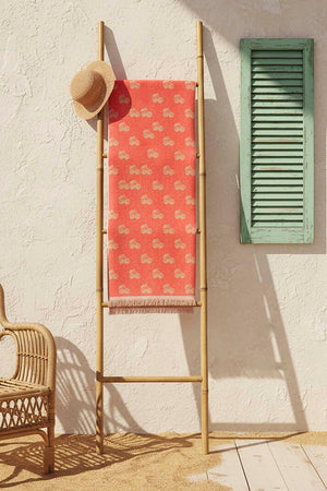 Mercan & Turuncu Cherry %100 Pamuklu Plaj Havlusu 70x140 cm
