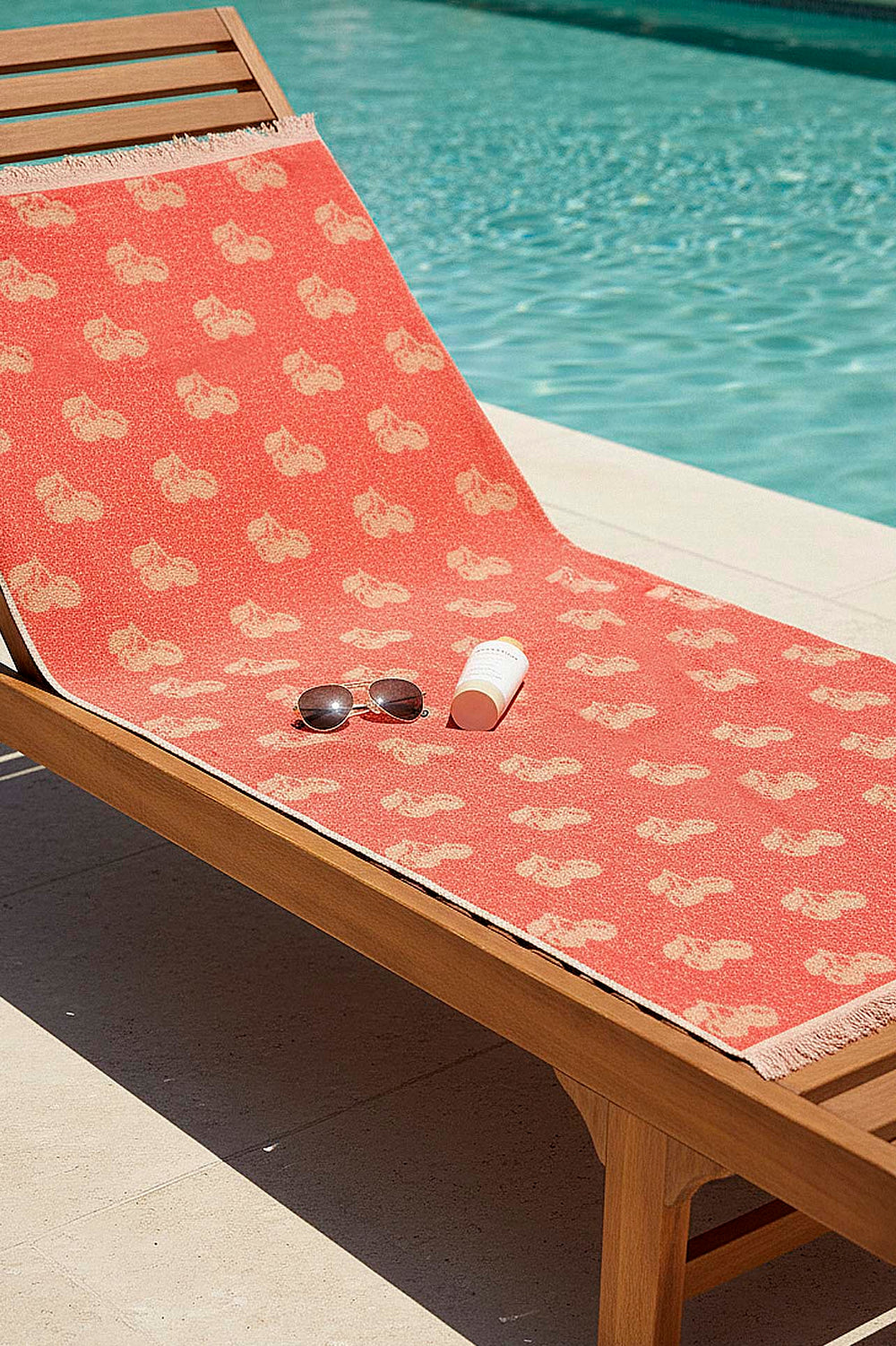 Mercan & Turuncu Cherry %100 Pamuklu Plaj Havlusu 70x140 cm