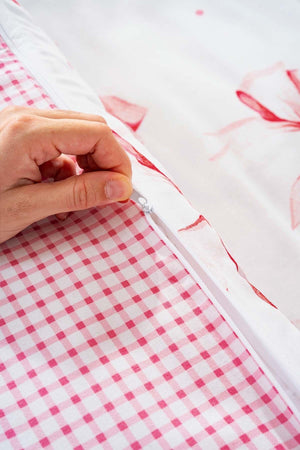 Kurdele Desenli Outlet Tek Kişilik Nevresim Takımı Pamuklu