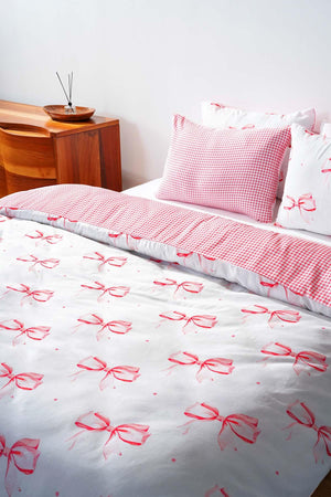 Kurdele Desenli Outlet Tek Kişilik Nevresim Takımı Pamuklu